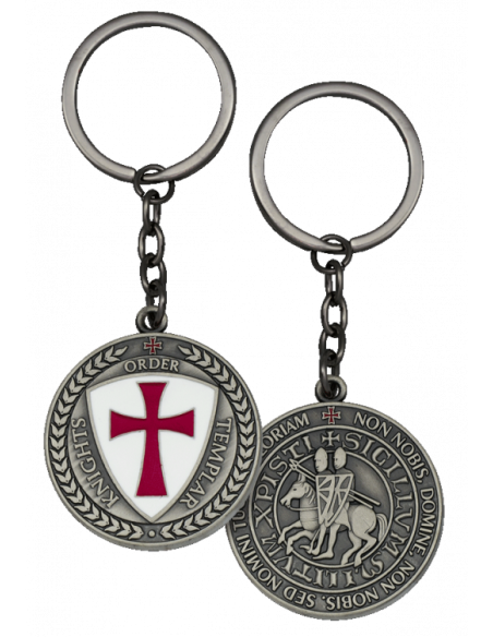Knights Templar keychain, old silver