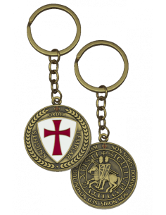 Knights Templar keychain, old gold