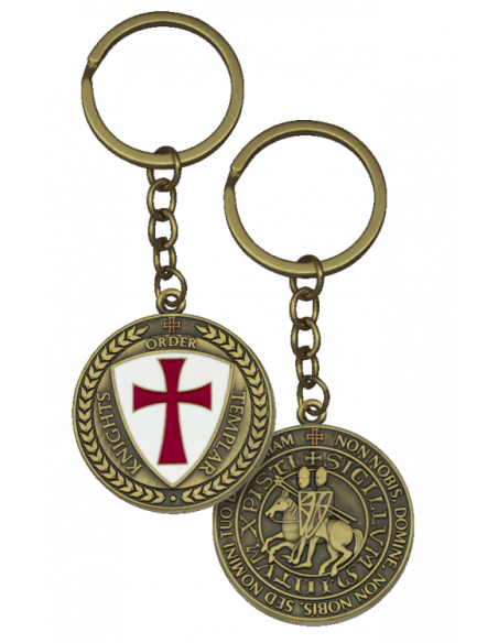 Knights Templar keychain, old gold