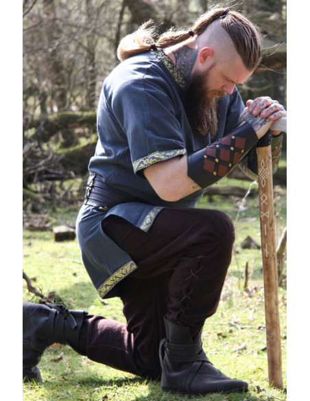 Blue Roman tunic with embroidery