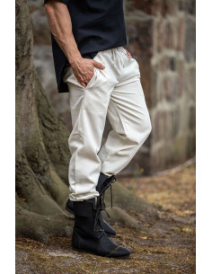 NATURAL color Unisex medieval pants with elastic waistband