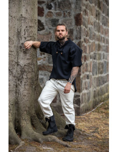 NATURAL color Unisex medieval pants with elastic waistband 2