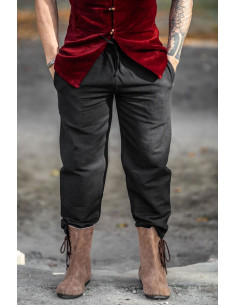 Joren medieval pants straight cut, black color