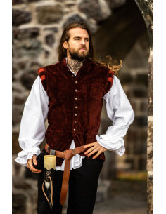 Renaissance vest model Pierre, red color
