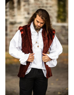 Renaissance vest model Pierre, red color 2
