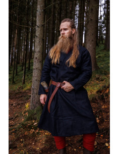 Open Viking tunic in wool Balder model, black