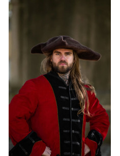 Hugo pirate tricorn hat in wool, brown