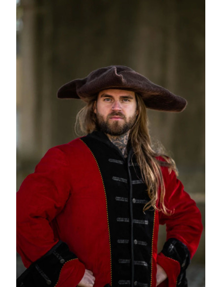 Hugo pirate tricorn hat in wool, brown Hugo pirate tricorn hat in wool, brown