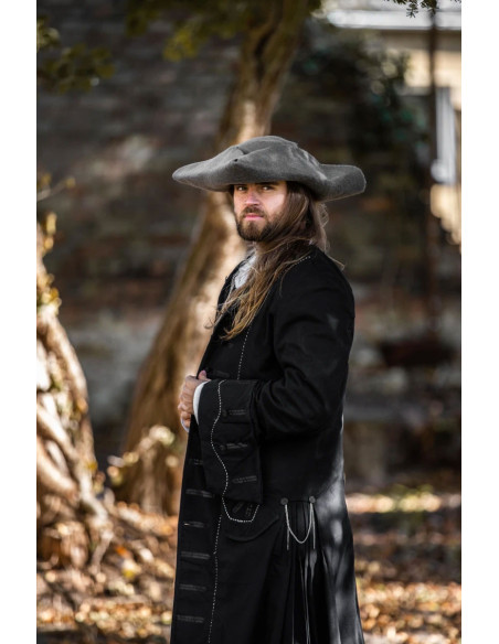 Hugo pirate tricorn hat in wool, gray Hugo pirate tricorn hat in wool, gray