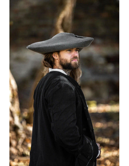 Hugo pirate tricorn hat in wool, gray Hugo pirate tricorn hat in wool, gray