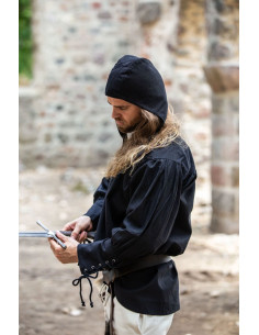 Cotton peasant crepe, black color