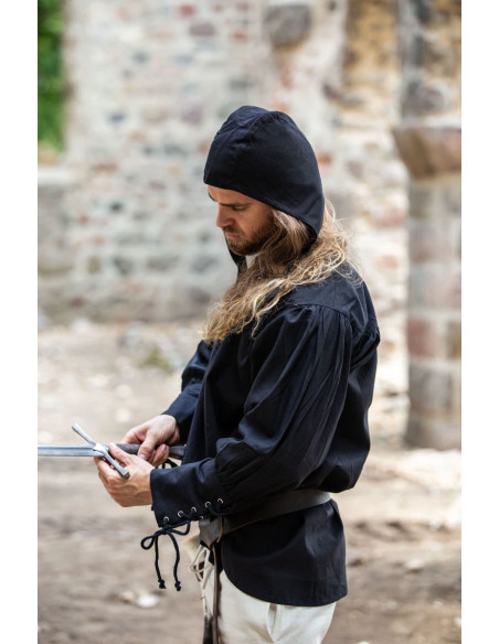 Cotton peasant crepe, black color