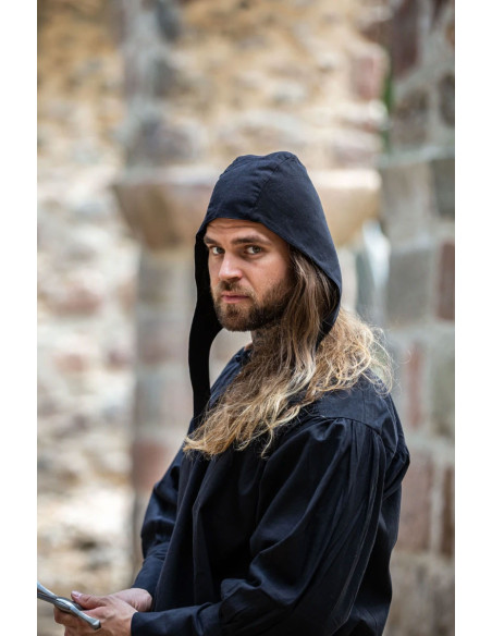 Cotton peasant crepe, black color