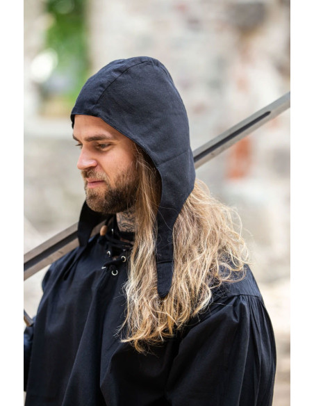 Cotton peasant crepe, black color