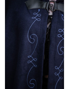 Medieval Cape blue hooded cloak, Gesa model 2