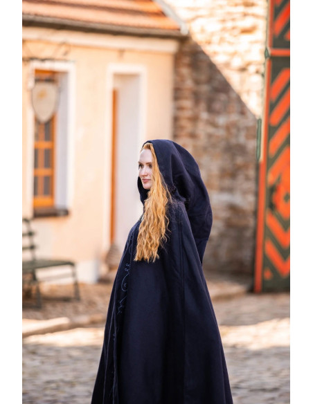 Medieval Cape blue hooded cloak, Gesa...