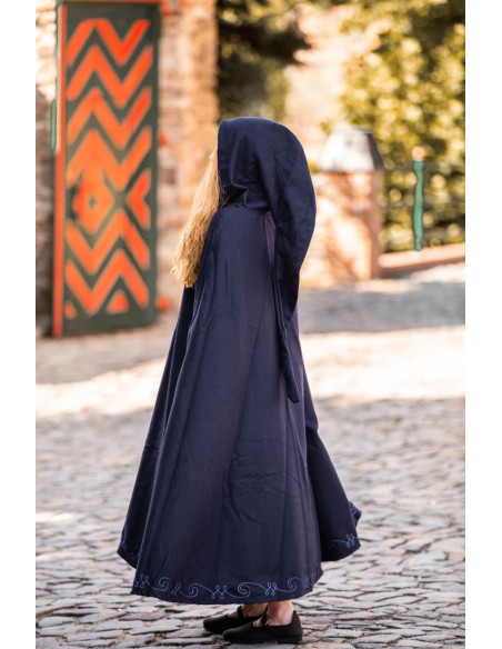 Medieval Cape blue hooded cloak, Gesa...