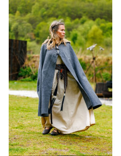 Short medieval cape for lady model Marie, gray color