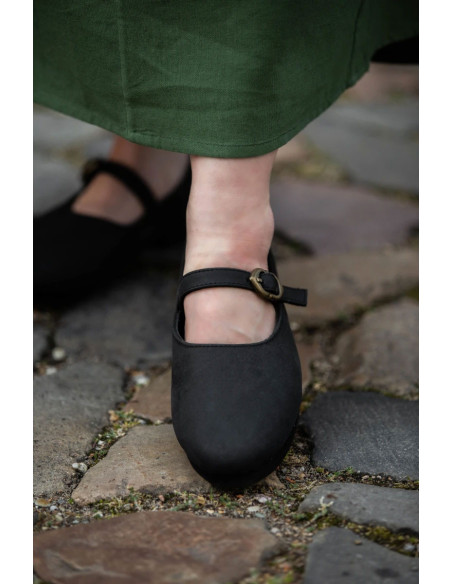 Black medieval shoes for ladies, Rieke