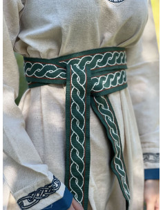 Viking belt model Elina, green cotton