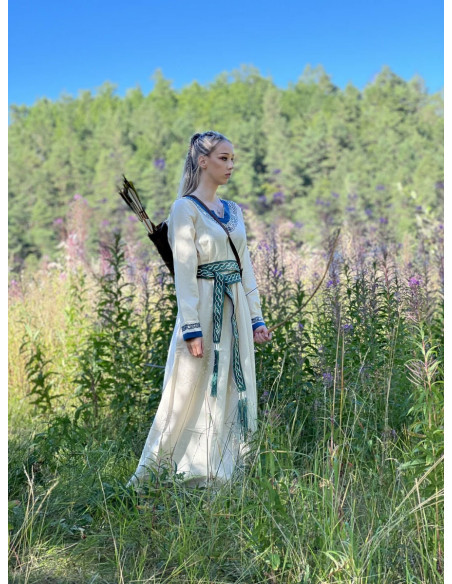 Viking belt model Elina, green cotton