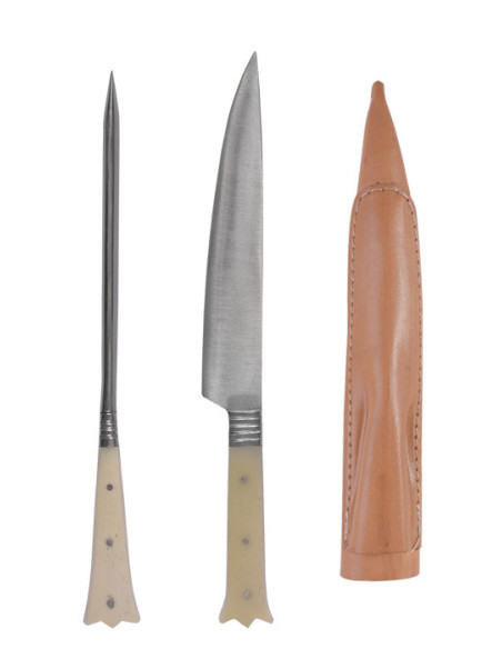 Set of 2 long crenellated medieval...