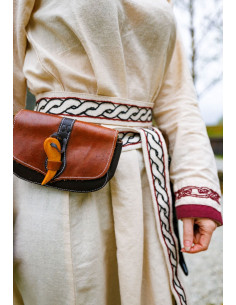Viking belt model Elina, natural white cotton 2