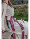 Viking belt model Elina, red cotton