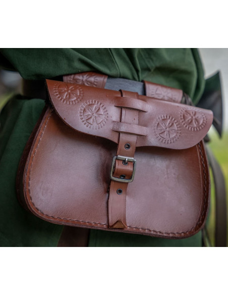 Black leather bag with star design