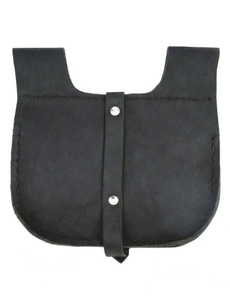 Medieval black leather bag Udo model