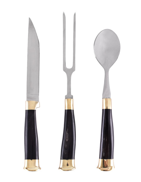 Set of 3 medieval cutlery with cover,...