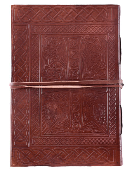 Celtic leather diary, brown (21x14 cm.))