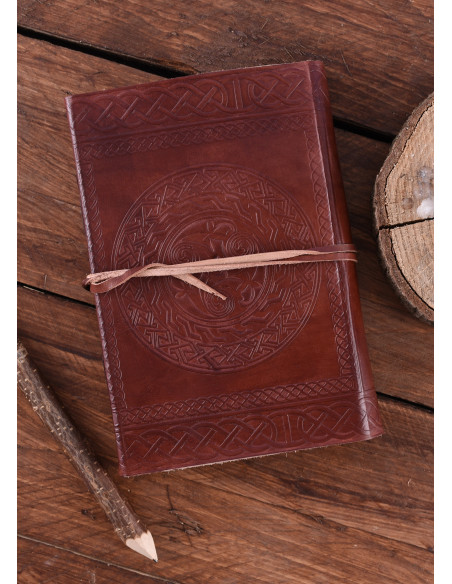 Celtic leather diary, brown (21x14 cm.))