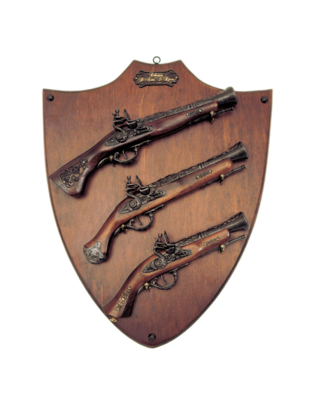Panoply 3 flintlock pistols with...