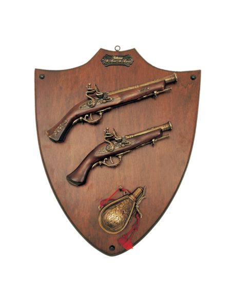 Panoply with 2 flintlock pistols,...