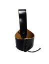 Shiny black leather baldric for horn 300 ml.
