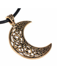 Celtic half moon pendant, bronze