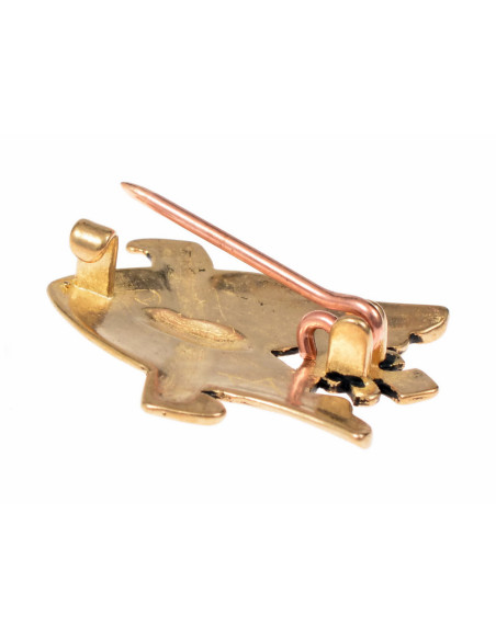 Pilgrim Heart with Crown bronze brooch