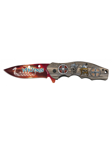 Vikings skulls pocket knife (20 cm.)