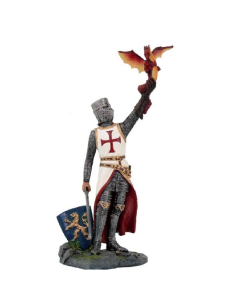Miniature Templar Knight with Dragon (22 cm.)