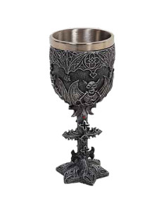 Fantasy medieval chalice Gargoyles and Crosses (18 cm.)