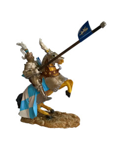 Miniature medieval knight with Rampant Lion banner (18 cm.)