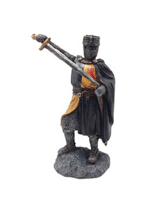 Miniature medieval knight with Rampant Lion tunic (12 cm.)