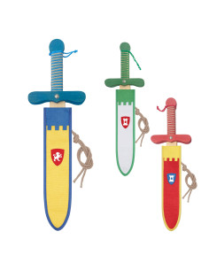 Medieval wooden sword for children, with sheath (48 cm.)