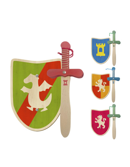 Small medieval wooden sword and...