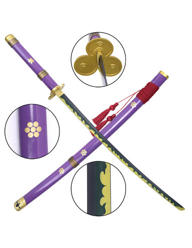 Lilac decorative katana Enma from Zoro, One Piece (97 cm.)