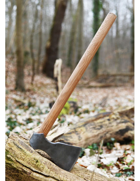 Viking ax with hand forged steel, type F