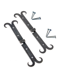Set 2 medieval hinges with wrought iron mustaches