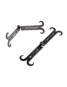 Set 2 medieval hinges with wrought iron mustaches 2