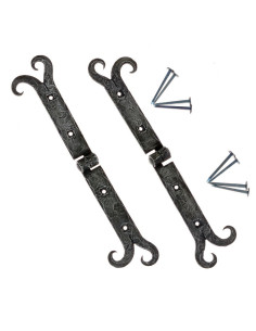 Set 2 medieval hinges with beard in forging